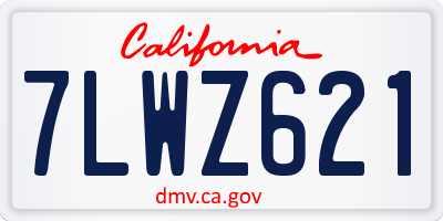 CA license plate 7LWZ621