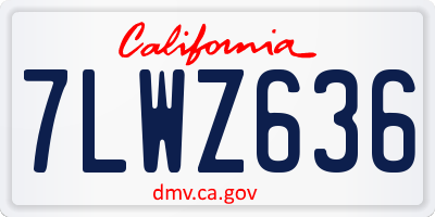 CA license plate 7LWZ636