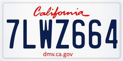 CA license plate 7LWZ664