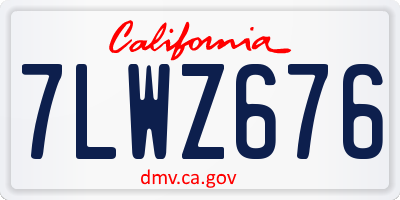 CA license plate 7LWZ676
