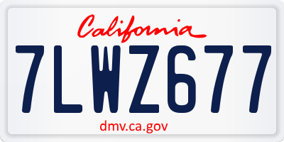 CA license plate 7LWZ677