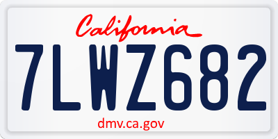 CA license plate 7LWZ682