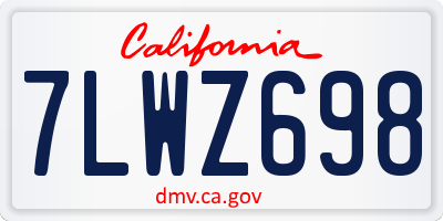 CA license plate 7LWZ698