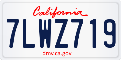 CA license plate 7LWZ719