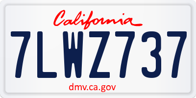 CA license plate 7LWZ737