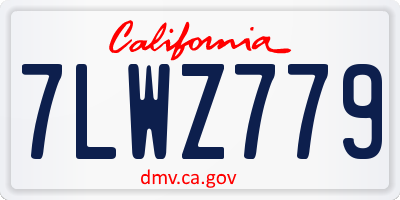 CA license plate 7LWZ779