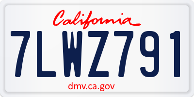 CA license plate 7LWZ791