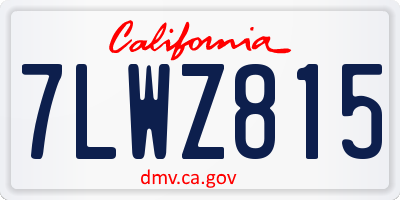 CA license plate 7LWZ815