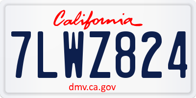 CA license plate 7LWZ824