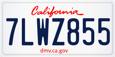 CA license plate 7LWZ855