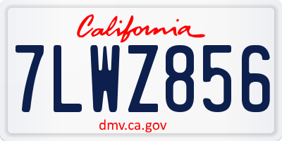 CA license plate 7LWZ856