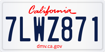 CA license plate 7LWZ871