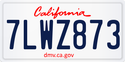 CA license plate 7LWZ873