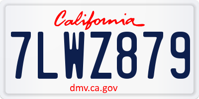 CA license plate 7LWZ879