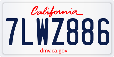 CA license plate 7LWZ886