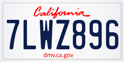CA license plate 7LWZ896