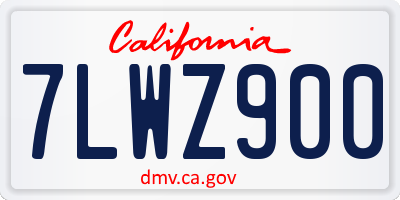 CA license plate 7LWZ900