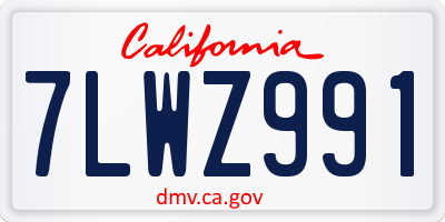 CA license plate 7LWZ991