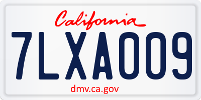 CA license plate 7LXA009