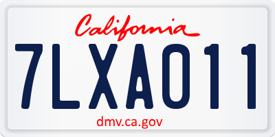 CA license plate 7LXA011