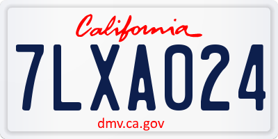 CA license plate 7LXA024
