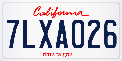 CA license plate 7LXA026