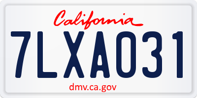 CA license plate 7LXA031