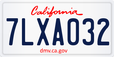 CA license plate 7LXA032