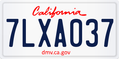 CA license plate 7LXA037