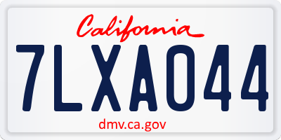 CA license plate 7LXA044