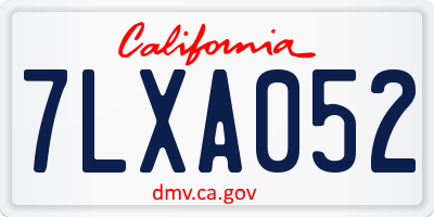 CA license plate 7LXA052