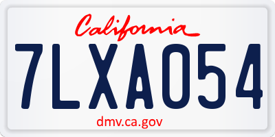 CA license plate 7LXA054