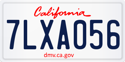 CA license plate 7LXA056