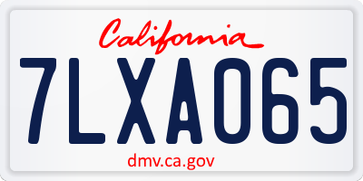 CA license plate 7LXA065
