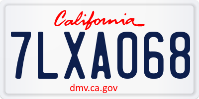 CA license plate 7LXA068