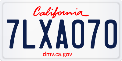 CA license plate 7LXA070