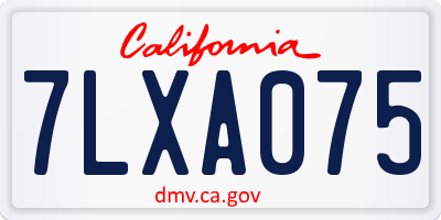 CA license plate 7LXA075