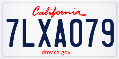 CA license plate 7LXA079
