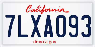 CA license plate 7LXA093