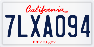 CA license plate 7LXA094