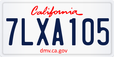 CA license plate 7LXA105