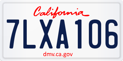 CA license plate 7LXA106