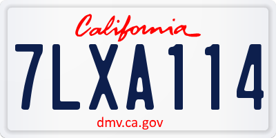 CA license plate 7LXA114