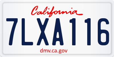 CA license plate 7LXA116