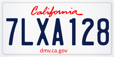 CA license plate 7LXA128