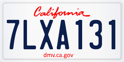 CA license plate 7LXA131