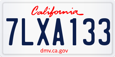 CA license plate 7LXA133
