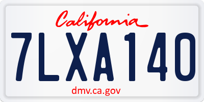CA license plate 7LXA140