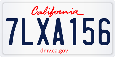 CA license plate 7LXA156