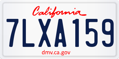 CA license plate 7LXA159